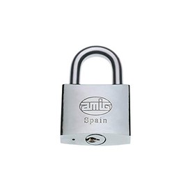 Amig - Model 60 Padlock | Robust for Outdoor Use | Rustproof & Waterproof | Ideal for Boats | Steel Safety Bar | Includes 2 Keys, Chrome-Plated Brass, Chrome