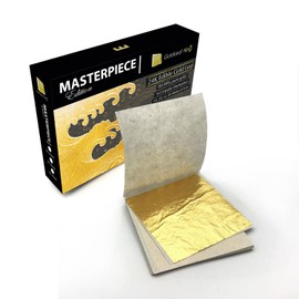 24K Edible Gold Leaf Sheet 99.99% GoldleafKing Masterpiece Edition 10, 20, 30 Sheets Pack | 2 inches | 5x5cm Impulse Masterpiece (Masterpiece Edition - 10 Sheet)