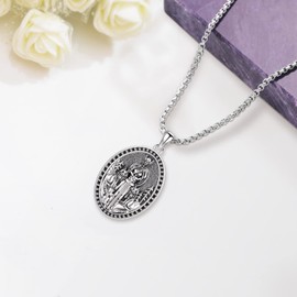 Eusense Viking Jewellery 925 Silver Viking Necklace Gifts Amulet Nordic Mythology Pendant Gift for Men Women, Sterling Silver, Silver