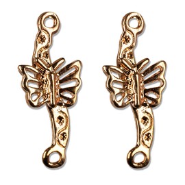 Cousin Jewelry Basics 7 by 18mm Butterfly Connector Bar, Rose Gold, 2-Piece