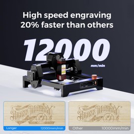 LONGER RAY5 mini Laser Engraver and Portable Laser Engraver, 0.04mm Laser Spot, 12000mm/min, Desktop Laser Engraver, Ideal for DIY Projects on Wood, Metal, Acrylic, Leather, and More (2.5W)