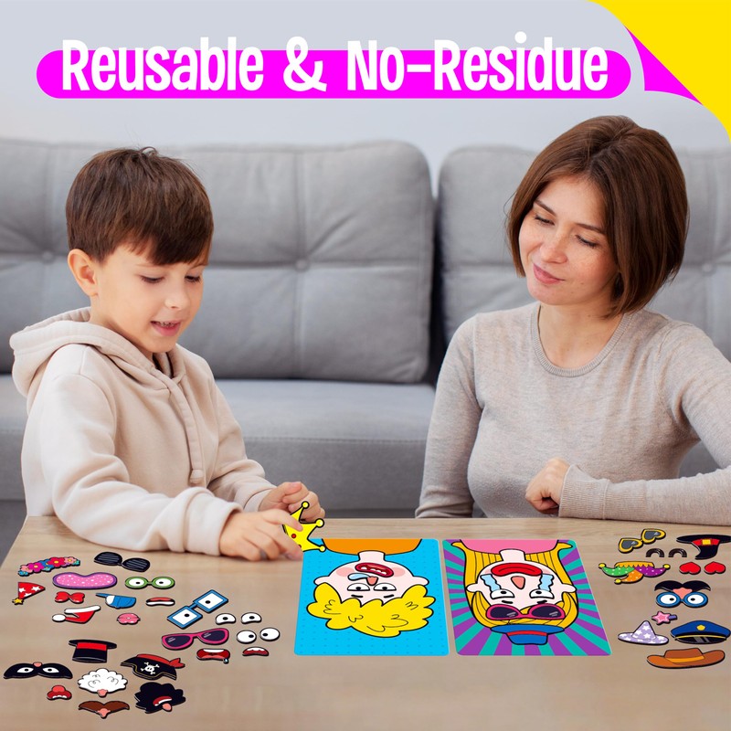 Magnetic Face Games, 55 PCS Giggle Face Magnetic Play Set-4