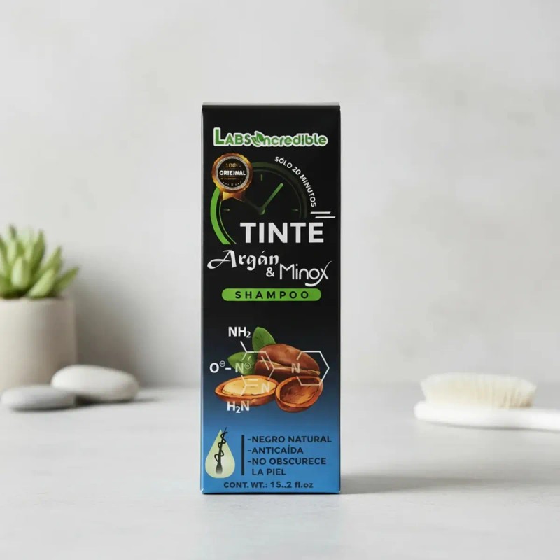 Shampoo Tinte Negro Argan Minox 450 Labs Ncredible