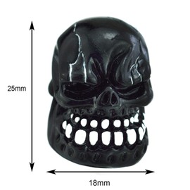 Lunsom Skull Tire Valve Stem Caps Car Air Valves Stems Cover Pressure Wheels Tyre Rim Accessories Fit Most Vehicle Truck Motorcycles Bike (4PCS Black)