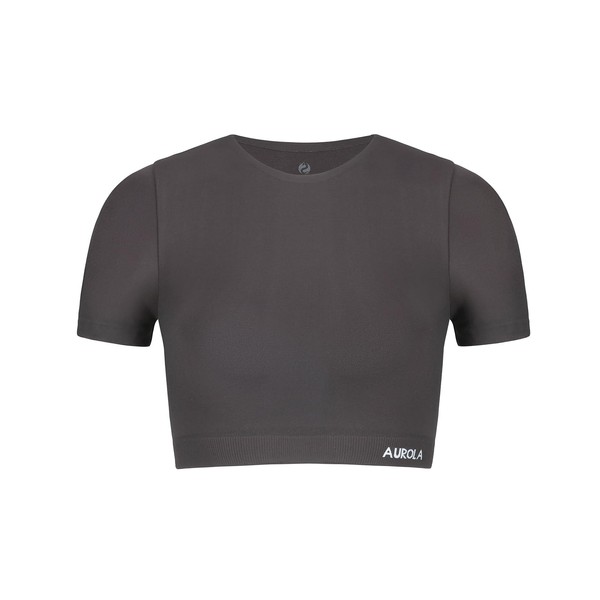 AUROLA Essentials Seamless Short Sleeve Crop Top for Women Workout
