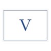 Caspari Navy Embossed Initials Boxed Note Cards in Letter V,