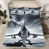 Loussiesd Boys Airplane Bed Sheet Set Kids Toddler Cool Aircraft