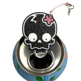CTABPALS Cute Skull Soda Can Opener Pop Can Tab Opener With Keychain Strap Help for Long Nails,Kids,Sore Hands,Arthritis Black01