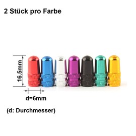 ShipeeKin 14 Piece Set Multicoloured French Valve Caps and 2 Adapters, Bicycle Dust Caps, Presta Valve Caps Made of Aluminium Alloy (Red, Gold, Blue, Green, Black, Silver)