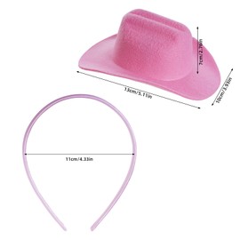 phnydreg 2Pcs Cowboy Mini Hat Headbands Cowgirl Mini Hat Headbands Accessories for Women Birthday Western Cowboy Party (black,green)