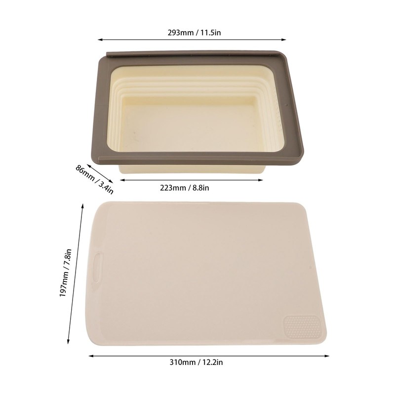 Yusat 2 in 1 Foldable Cutting Board Dish Tub Multifunction