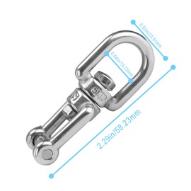 JANDH Stainless Steel Swivel Ring, 3 Pieces M5 Swivel Universal Ring, 8 Shape Ring, Load Capacity 100 kg, 360° Rotation, Suitable for Hanging Chair and Climbing Equipment