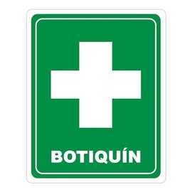 Genérico Monsterprint Señalamiento Letrero Botiquín, 20x25 cm. Impresión HD directa en estireno con tintas UV. Incluye cinta doble cara industrial, listo para instalar.