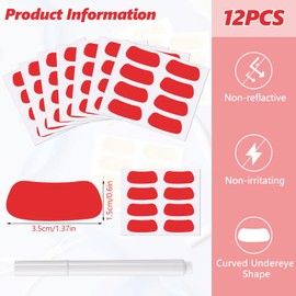 48 Pairs Eye Strips Sports Eye Stickers Breathable Eye Strips with 1 White Pencil for Baseball Football Softball Fans on Game Day (Red)