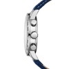 BASUMIU Mens Business Casual Watches Leather Band, Silver Blue Men's