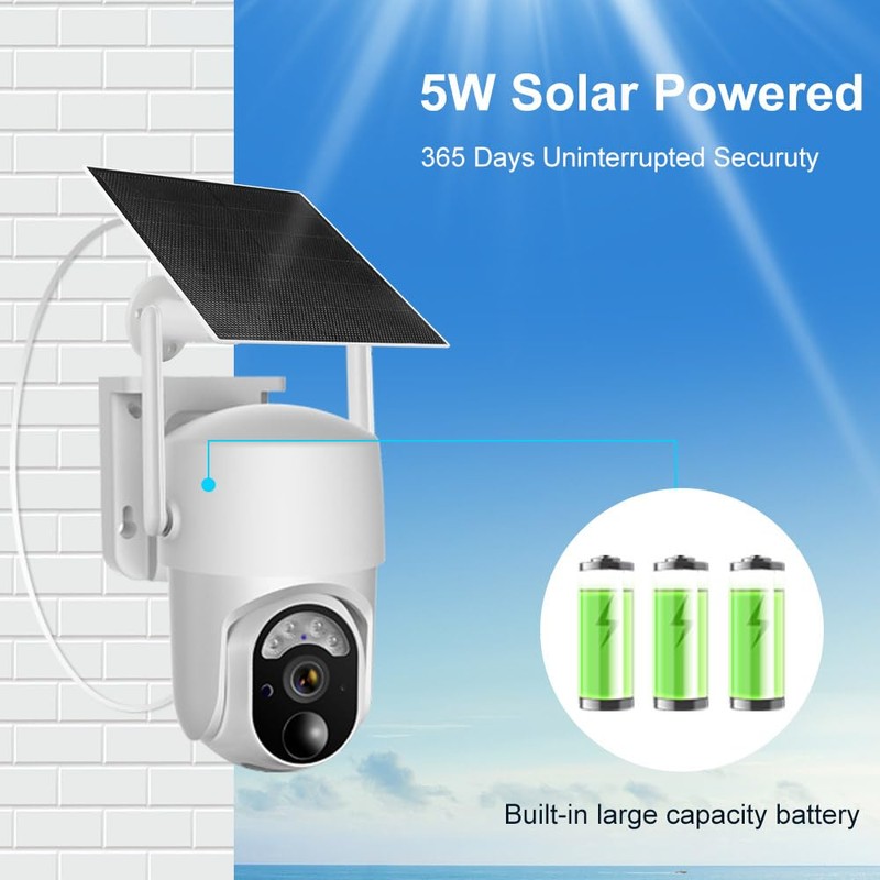 LSVISION WiFi Solar Camera, 1080P HD Outdoor Wireless Camera…