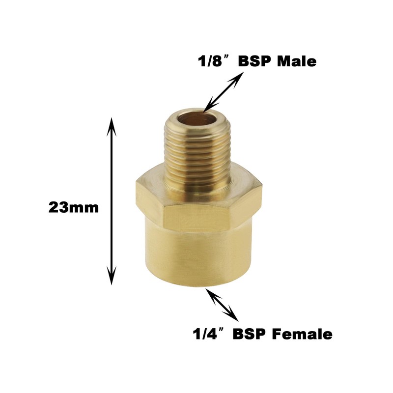 VGOL 4Pcs 1/8inch Male to 1/4inch Female BSP Brass Adapters