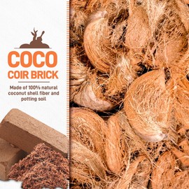 Coco Coir for Organic Coconut Coir- 6 Pack Coco Coir Brick- Coconut Soil with Low EC & PH Balance-Coco Fiber for Herbs& Flowers- High Expansion