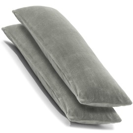 CelinaTex Set of 2 Cushion Covers, 40 x 145 cm, Double Pack, Coral Fleece Pillow Cover, Side Sleeper Pillow Cover, Nursing Pillow Cover, Comfortable, Silver, 5001367