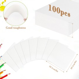 100PCS 4x4 Watercolor Paper Bulk, 140lb/300g Cold Press Thick Water Color Paper Pad for Kid Child Adult, White Art Paper for Drawing Painting Markers Gouache, Textured Cotton Paper Sheets