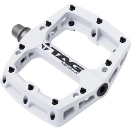 TAG Metals T3 Nylon MTB Pedals 9/16" Axle – Durable, Lightweight Platform Pedals with Anti-Slip Pins, Ideal for Mountain Biking and BMX (White)