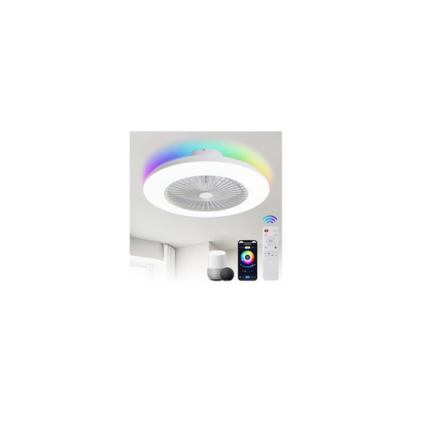 Breezary Bladeless Ceiling Fan with Light, 22 Inch Low Profile