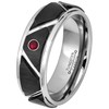 0.07ct Ruby Tungsten Ring - July Birthstone - 8MM Two-tone