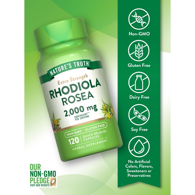Nature's Truth Rhodiola Rosea | 2000mg | 120 Capsules |