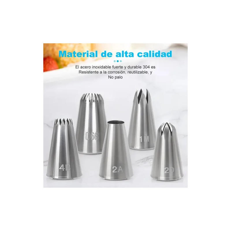 Juego De Boquillas Para Pasteles Acero Inoxidable 10 Piezas