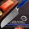 Cuchillo de Chef Yeeclot, Cuchillo Profesional Japonés Santoku 7 pulgadas,