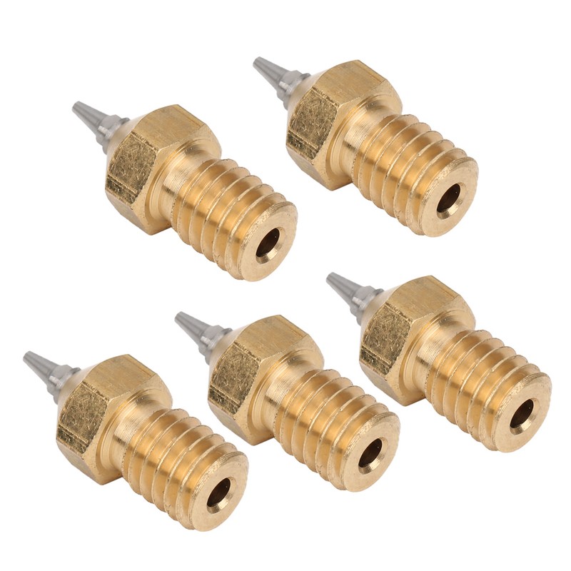5Pcs 3D Printer Nozzle Set Brass with Stainless Steel Tips