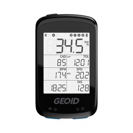 GEOID CC500 Fahrradcomputer GPS, 2,5-Zoll-Bildschirm, kabelloser GPS Tacho, Ant+ Bluetooth, IPX6 wasserdichter Fahrradtacho, Geschwindigkeits-/Trittfrequenzsensor und Leistungsmesser kompatibel