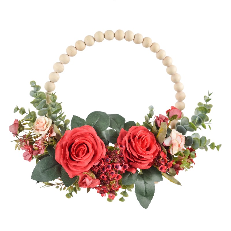 Artificial Garland Wood Pearl Decorative Flower Wreath Tea Garland Home