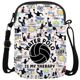 WCGXKO Water Polo Messenger Bag Swimming Player Gift Water Polo Is My Therapy Zipper Crossbody Bag (WATER POLO CR CA)