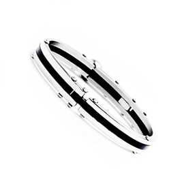 Accents Kingdom Stainless Steel Band Bracelet, Hinged Mechanic Cuff Bracelet, 8.5"