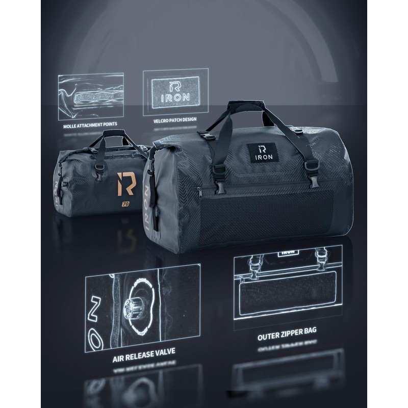 IRON JIA'S Motorcycle Dry Bag - Waterproof Duffle & Luggage