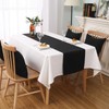 DUALIFE 2PCS Black Table Runner Handcrafted Table Cloth Table Runners