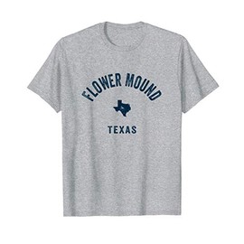Flower Mound Texas TX Vintage 70s Sports Design Navy Print T-Shirt