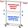 Simple Houseware Double Rod Garment Rack, Grey