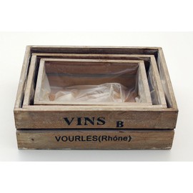 Decorative Wooden Wine Boxes, Set of 3