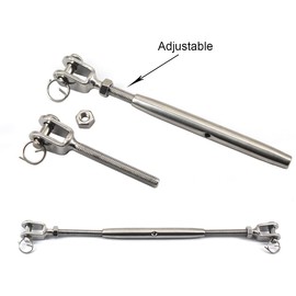 Medifier 2Pcs 304 Stainless Steel Rigging Screw Jaw Closed Body M6, Medifier Turnbuckle, Tensioner