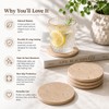 4" Natural Travertine Stone Coasters Set of 4,Round Stone Cup