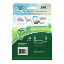 Emerald Pet Fresh Smileezz Natural Dog Dental Treats, Minty Fresh Breath and Clean Teeth, Made in USA