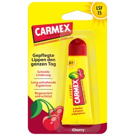 Carmex Classic Lip Balm Tube Cherry (Pack of 12) - The Original Medical Lip Balm - Moisturising and Soothing for Dry and Cracked Lips - with SPF 15