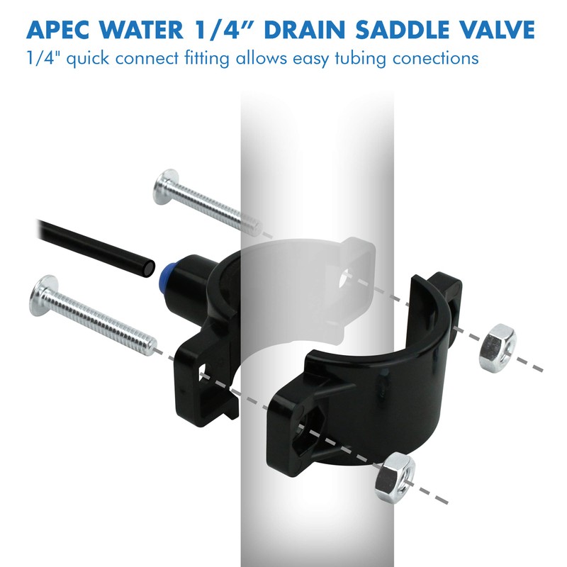 APEC Water Systems Drain Saddle Valve with 1/4" Quick Connect
