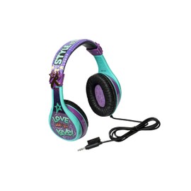 eKids Karmas World Headphones for Kids, Wired Headphones for School, Home or Travel, Tangle Free Stereo Headphones with Parental Volume Control, Connect via 3.5mm Jack