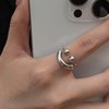 Crymystal Bohemian Style Smile Ring Silver Smile Knuckle Ring Layered