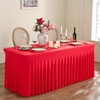Red Stretchy Spandex Tablecloth for 1.8 m Rectangular Table, Washable