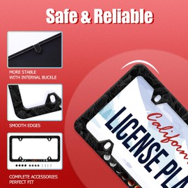 Moon Phase License Plate Frame Stainless Steel Black License Holder