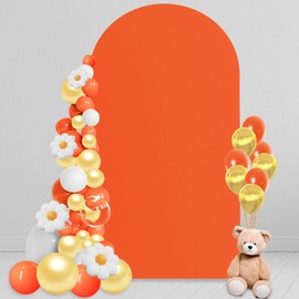Chiara 4 FT Arch Cover - Stretchy Orange Spandex Wedding & Party Arch Backdrop